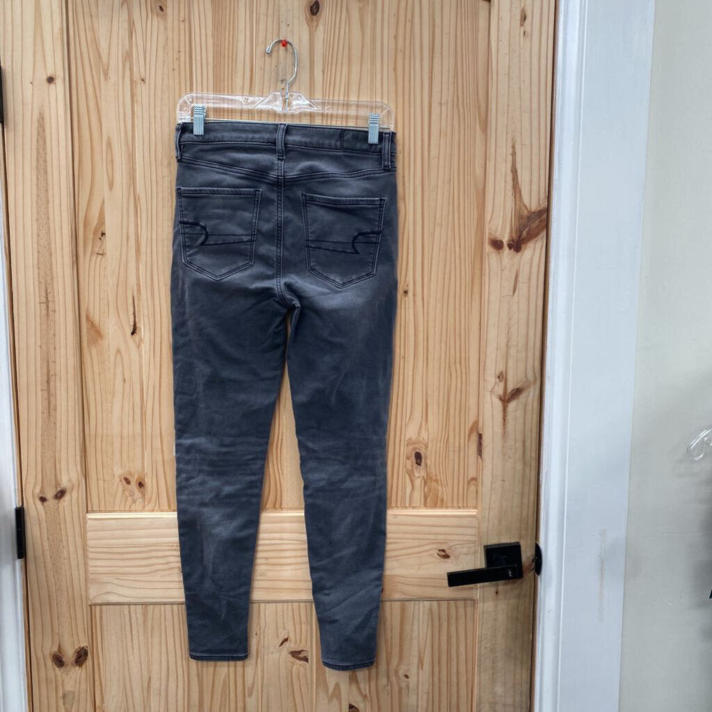 WOMENS AMERICAN EAGLE BLK DENIM JEANS 4 SHORT