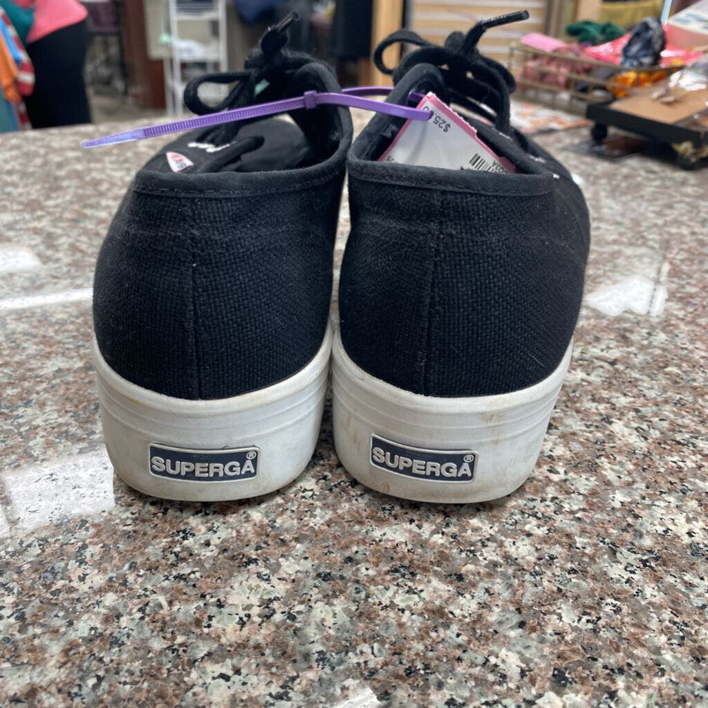 WOMENS SUPERGA BLK/WHITE SHOES 7