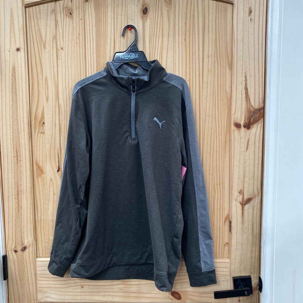 MENS PUMA DK GREY PULLOVER M