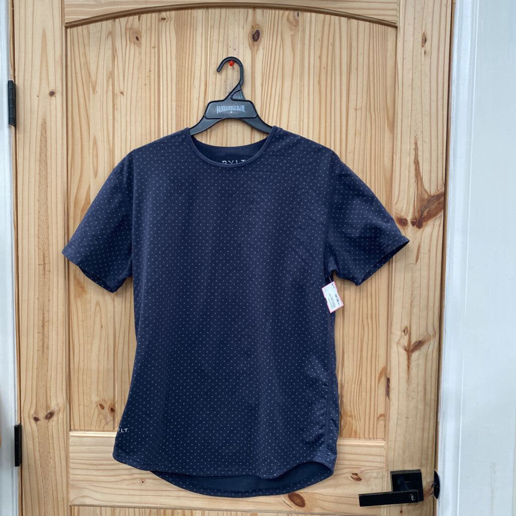 WOMENS BYLT BLK SHIRT W/GREY DOTS L