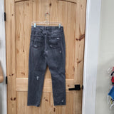 WOMENS AMERICAN EAGLE BLK DENIM DIST. JEANS 6 REGULAR