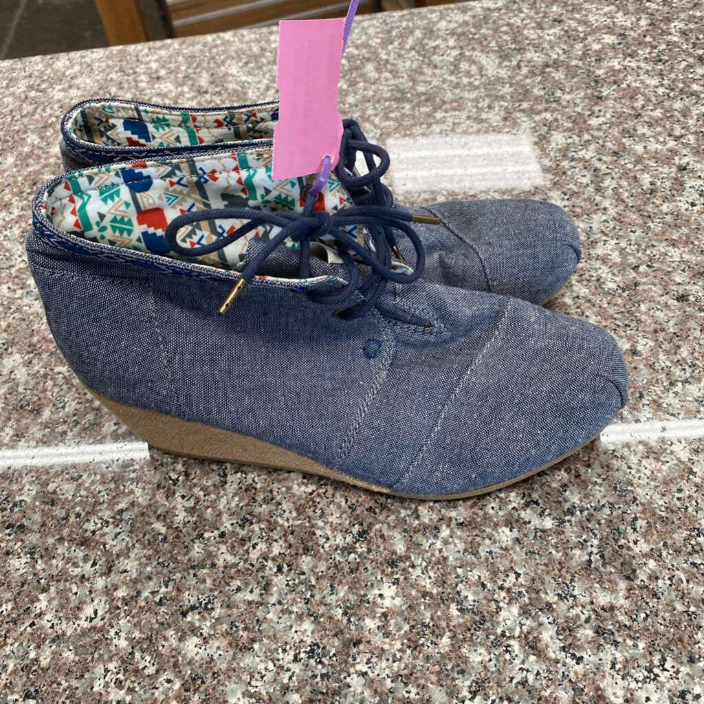 WOMENS BOB DENIM WEDGE CASUAL SHOES 9.5