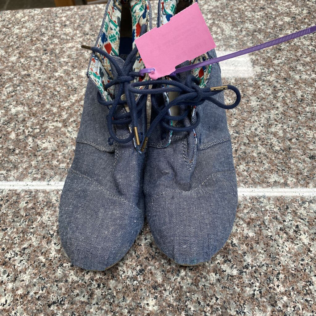 WOMENS BOB DENIM WEDGE CASUAL SHOES 9.5