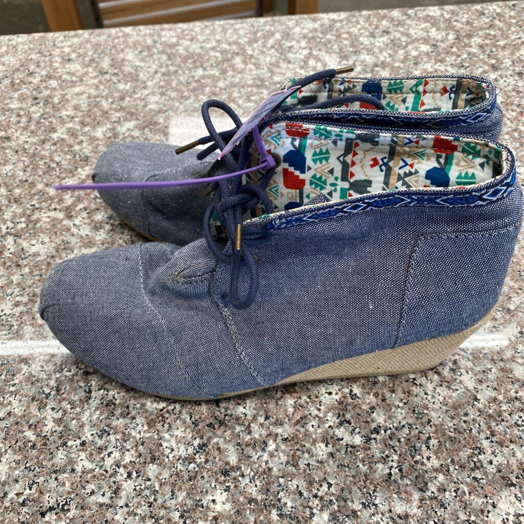 WOMENS BOB DENIM WEDGE CASUAL SHOES 9.5