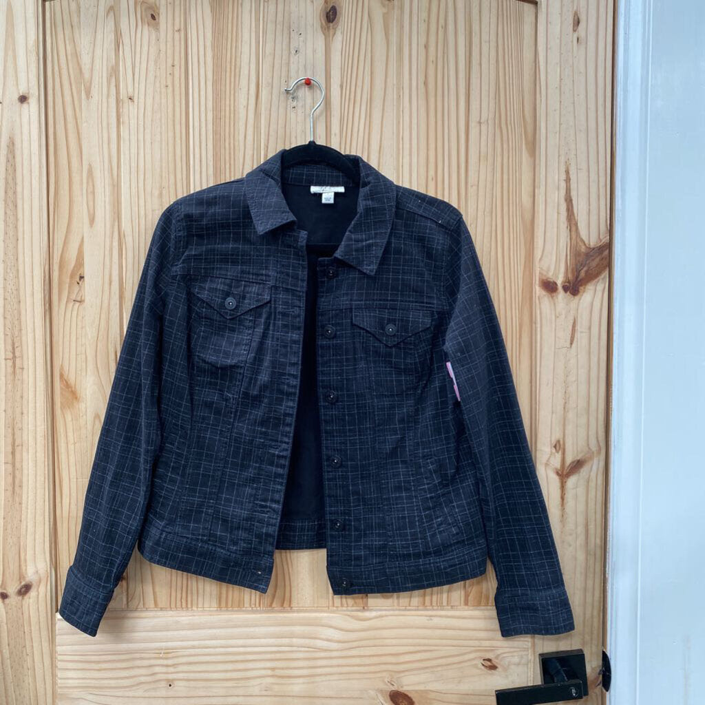 WOMENS STYLE & CO. BLK/WHITE PINSTRIPE JACKET S