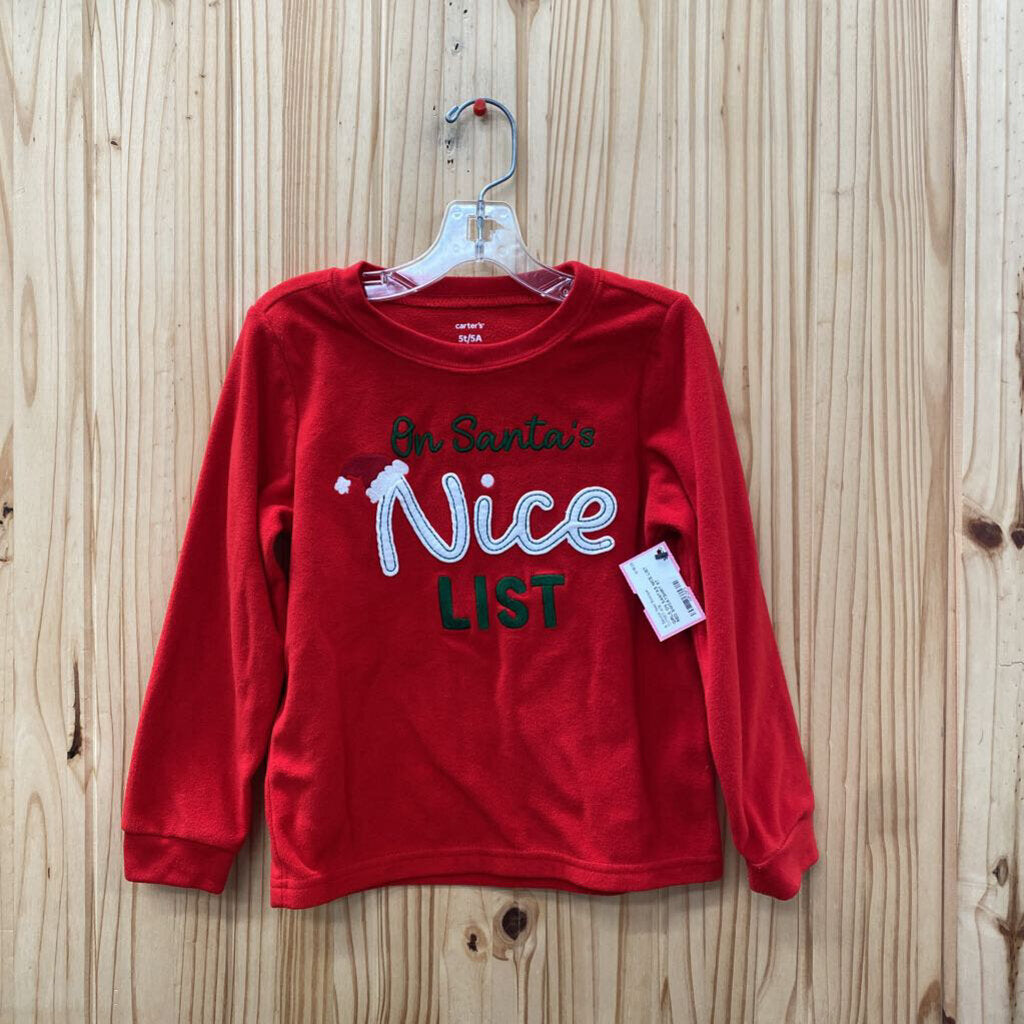 GIRLS ON SANTAS NICE LIST RED SWEATSHIRT 5T