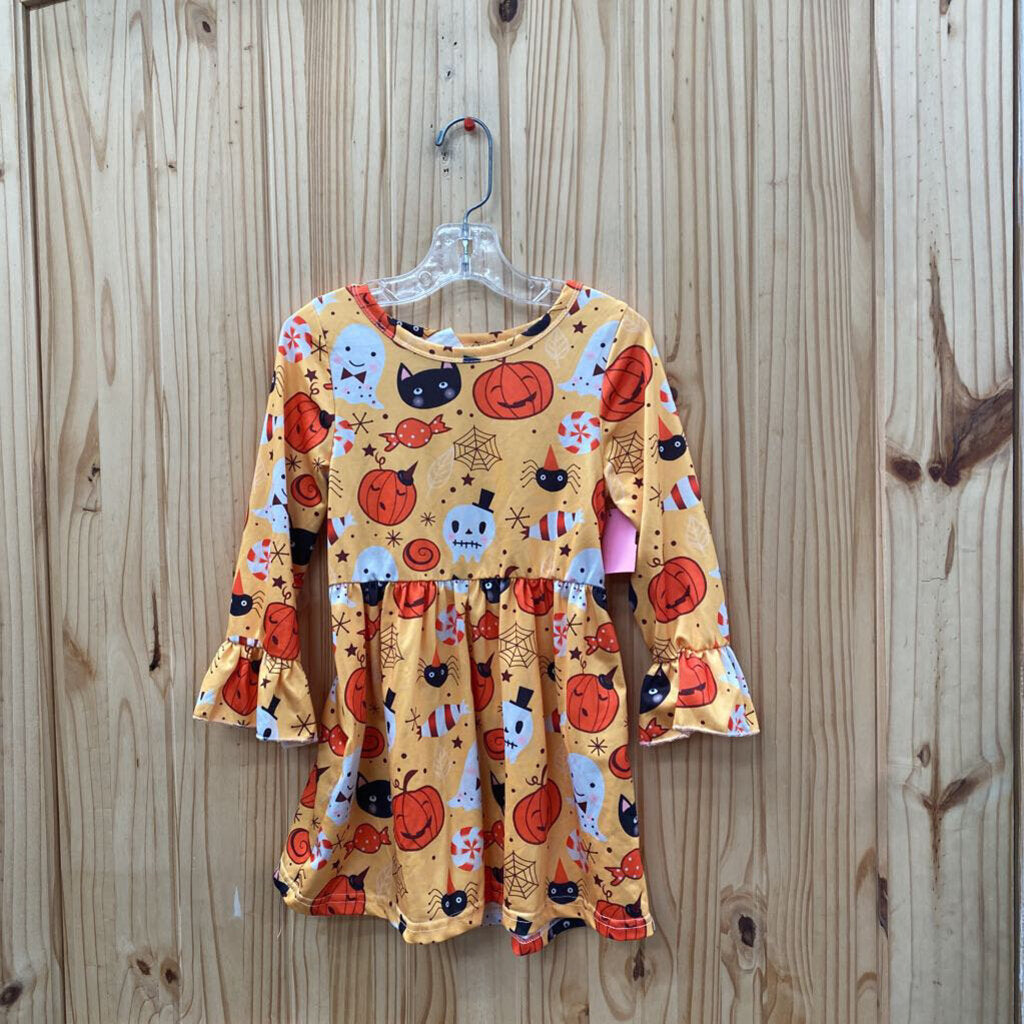 GIRLS YELLOW HALLOWEEN DRESS 100 2T