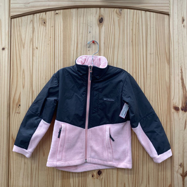 GIRLS COLUMBIA JACKET PINK/BLK XXS 4/5