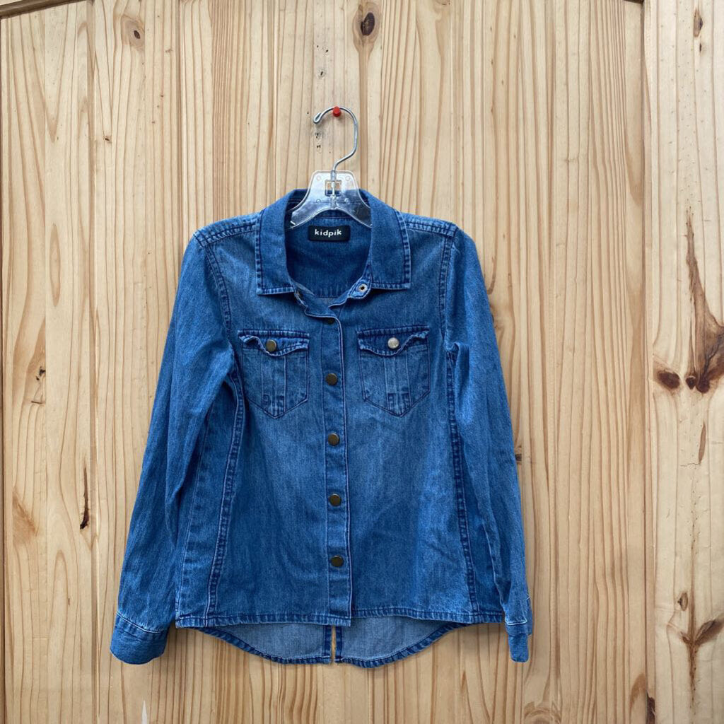 GIRLS KIDPIK DENIM SNAP UP SHIRT XS 5/6