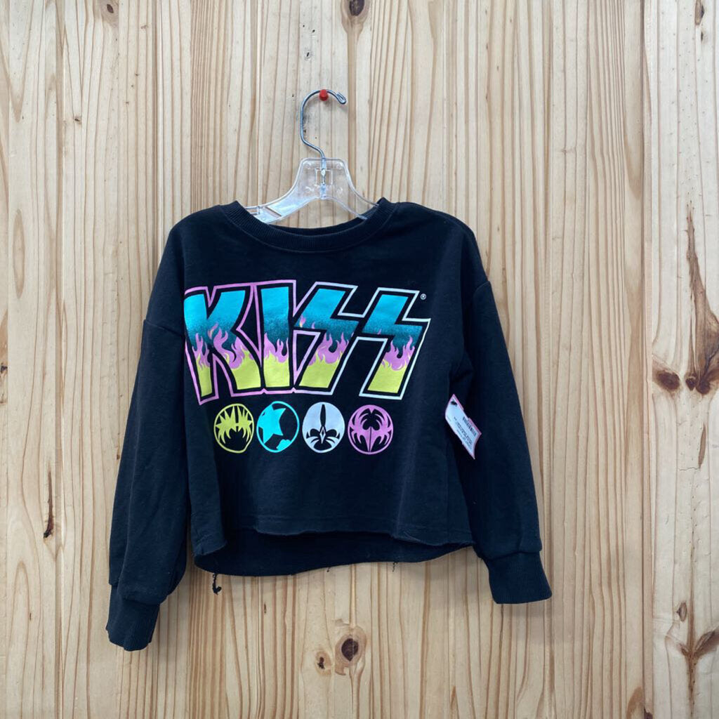 GIRLS KISS BLK/MULTI COLOR SWEATSHIRT 4/5