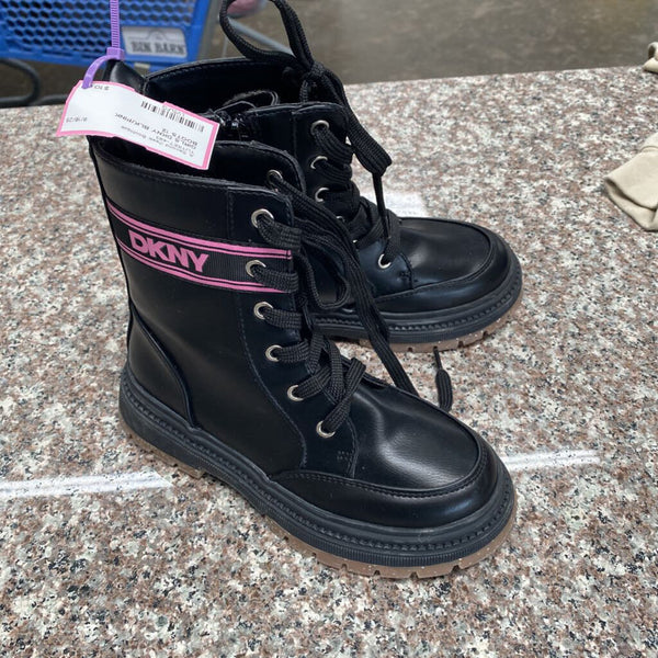 GIRLS DKNY BLK/PINK BOOTS 12