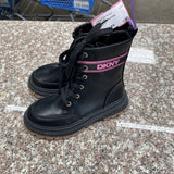 GIRLS DKNY BLK/PINK BOOTS 12