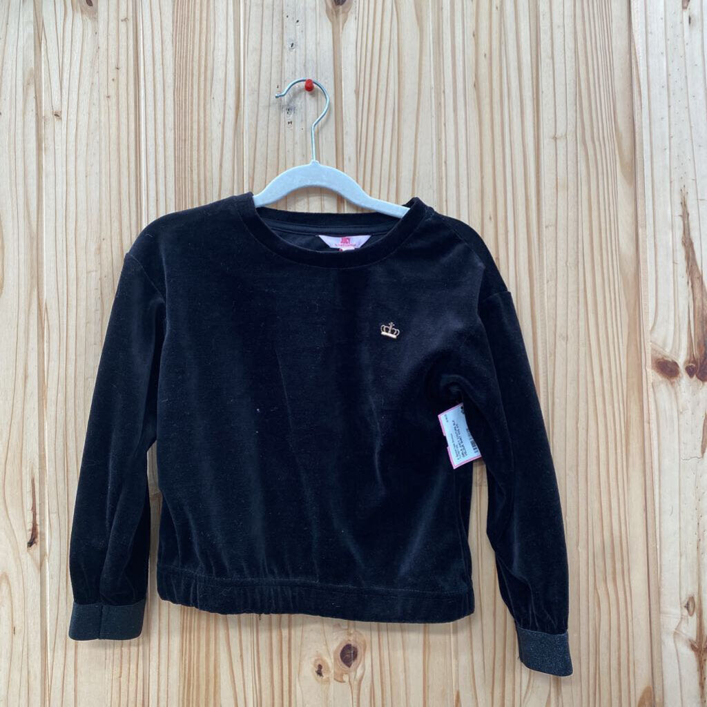 GIRLS JUICY COUTURE BLK VELOUR SHIRT XXS 4/5