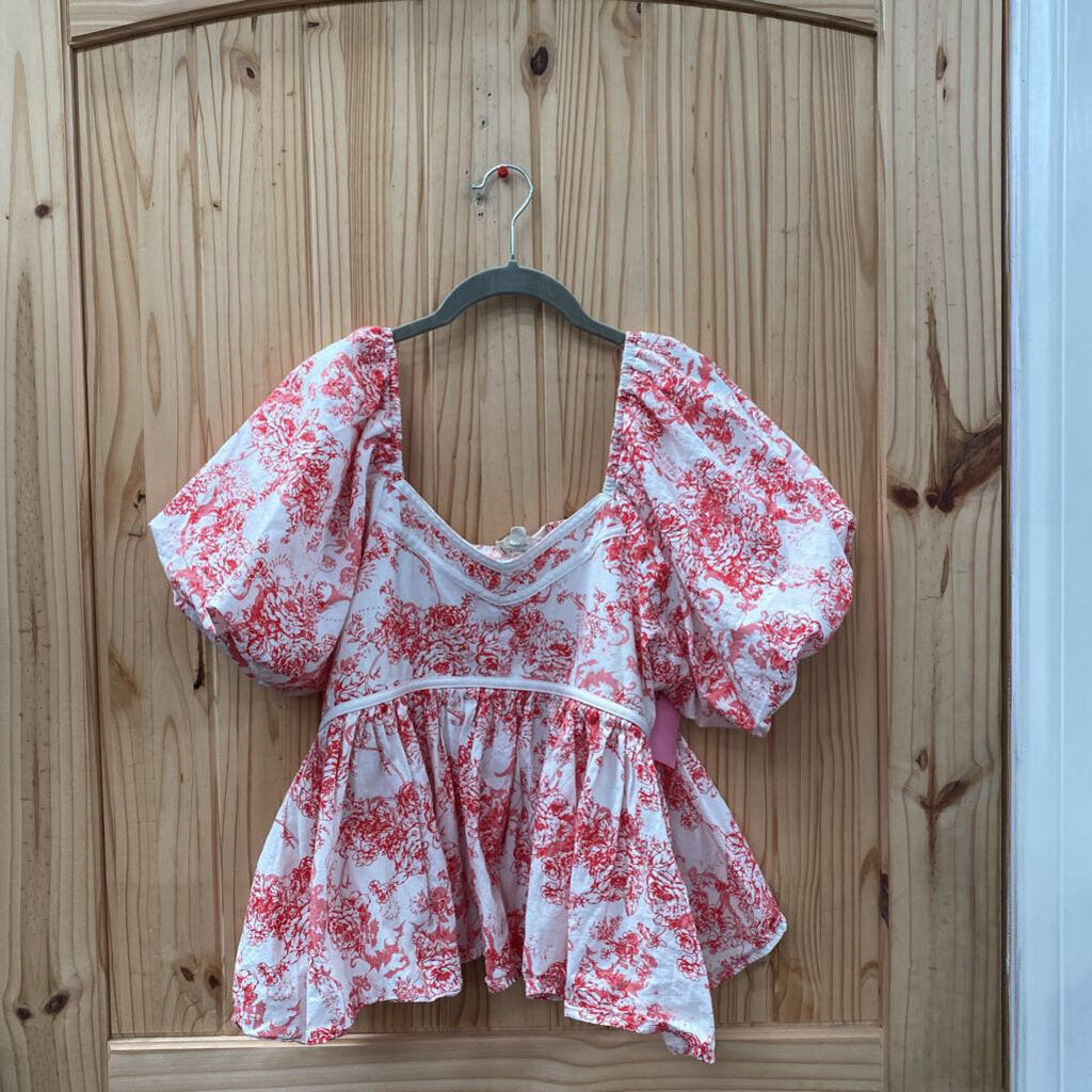 WOMENS ENTRO CASUAL TOP RED/WHITE L