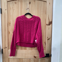WOMENS HIPPIE ROSE DK PINK SWEATER XL