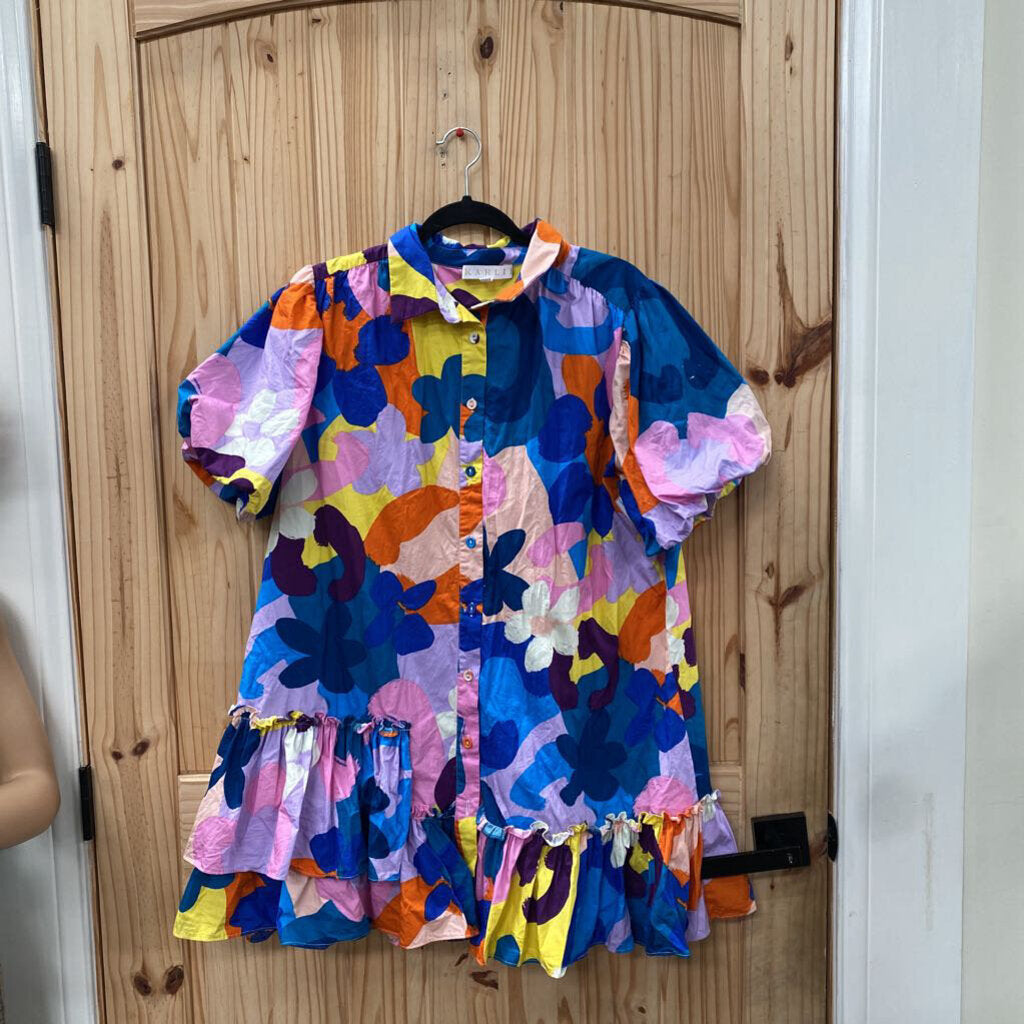 WOMENS KARLI CASUAL TOP/DRESS MULTI COLOR L