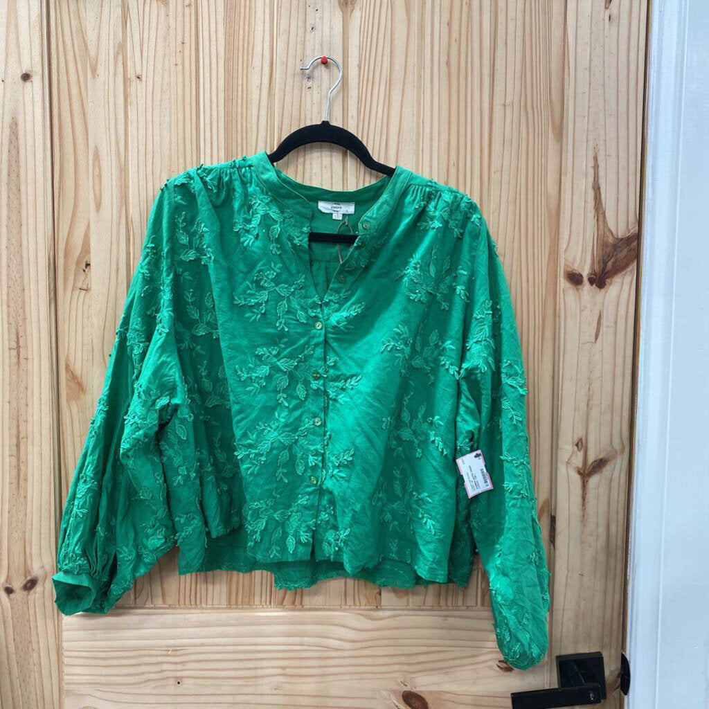 WOMENS ENTRO GREEN CASUAL TOP L