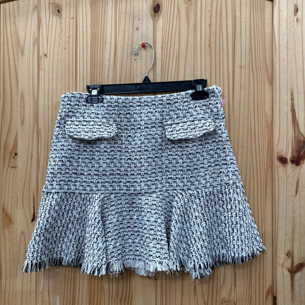 WOMENS FANCO BLK/WHITE CASUAL SKIRT L NWT