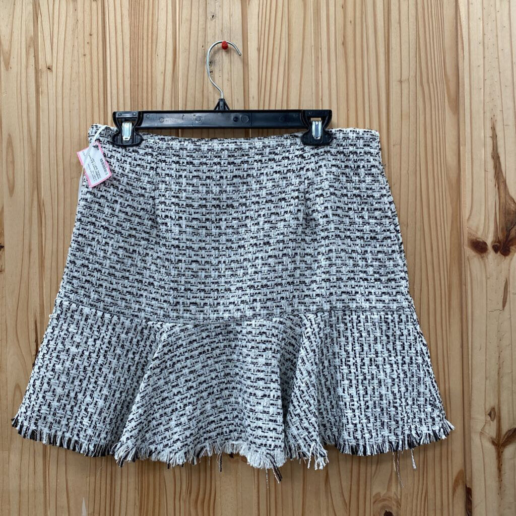 WOMENS FANCO BLK/WHITE CASUAL SKIRT L NWT