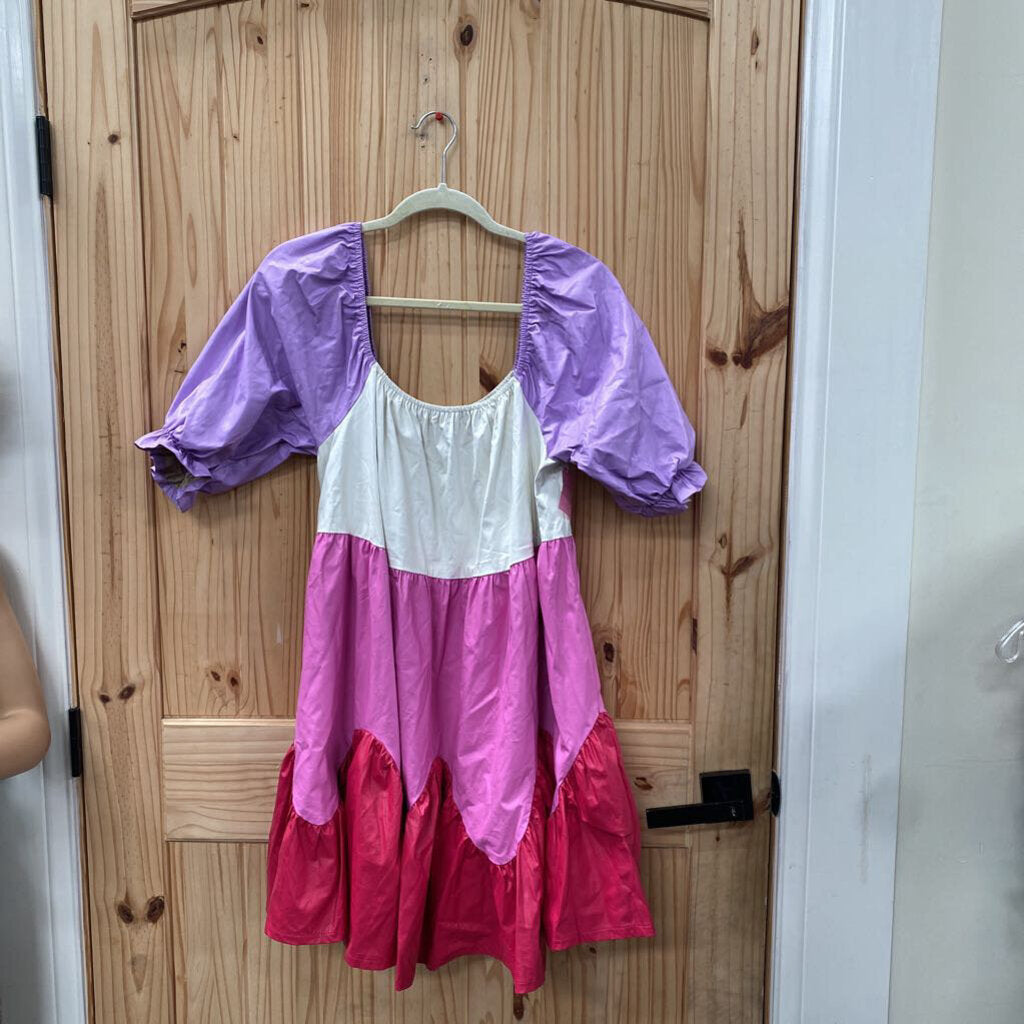 WOMENS FANTASTIC FAWN DRESS IVORY/PURPLE/RED/PINK L