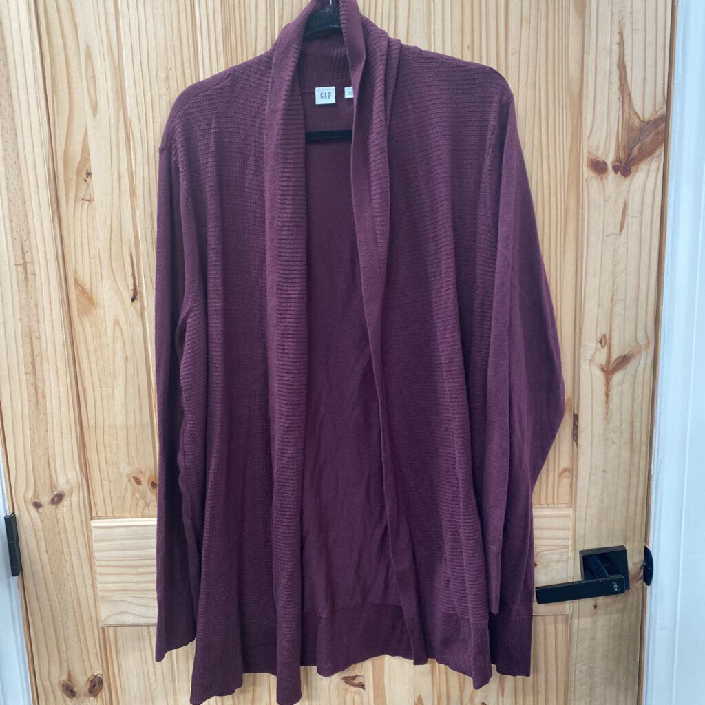 WOMENS GAP DK PLUM CARDIGAN XXL