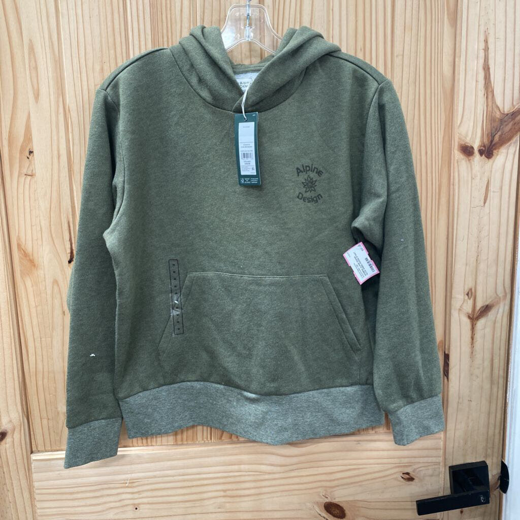 WOMENS ALPINE DESIGN OLIVE GREEN HOODIE M NWT