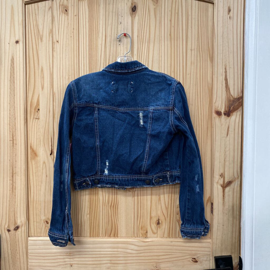 WOMENS RUE 21 DK DENIM DIST. JEAN JACKET M