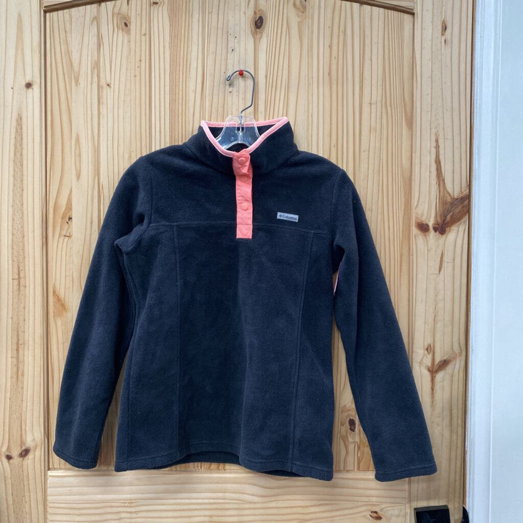GIRLS COLUMBIA PULLOVER BLK/ORANGE L 14/16