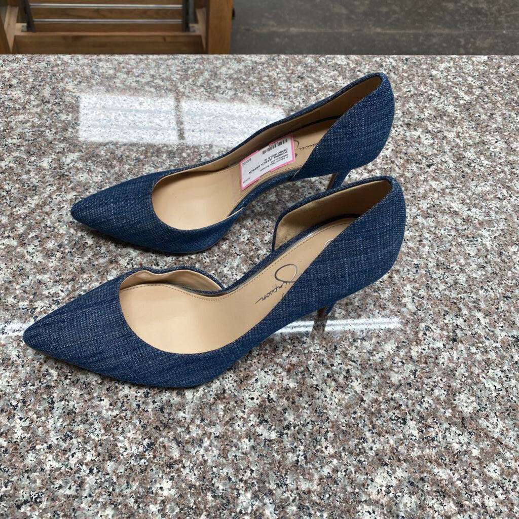 WOMENS JESSICA SIMPSON DENIM HEELS 10
