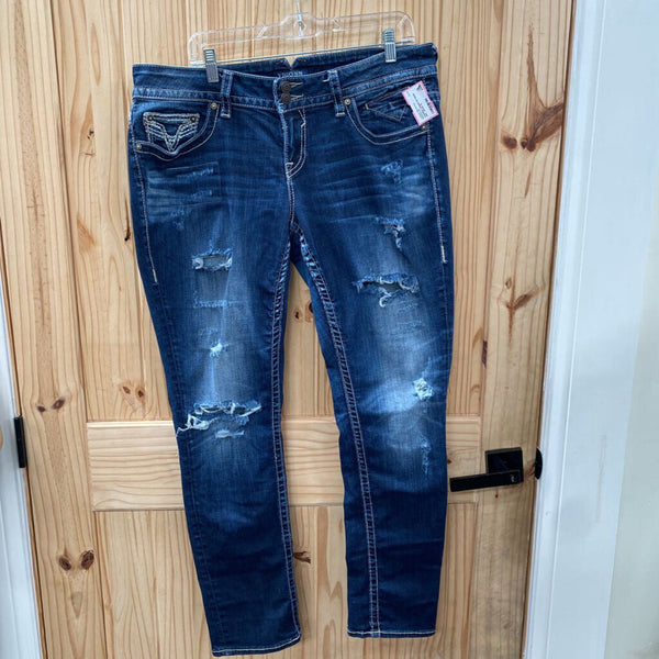 WOMENS VIGOSS DK DENIM DIST. JEANS 16