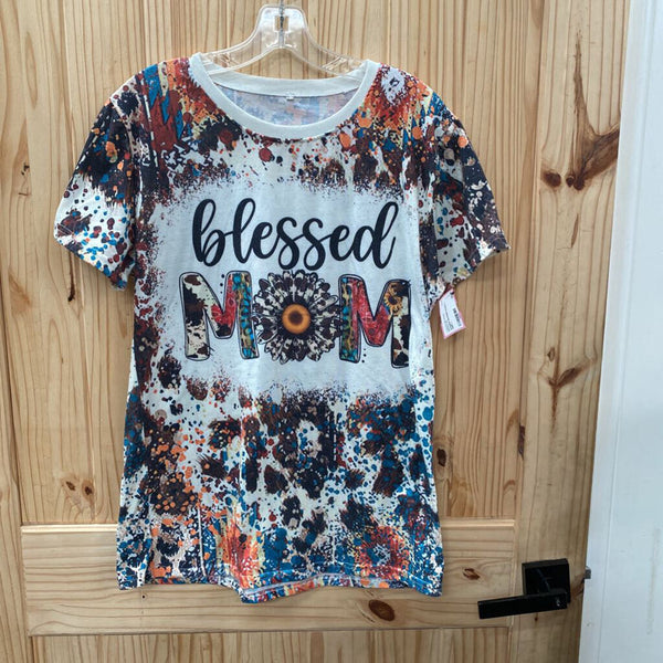 WOMENS BLESSED MAMA T-SHIRT L