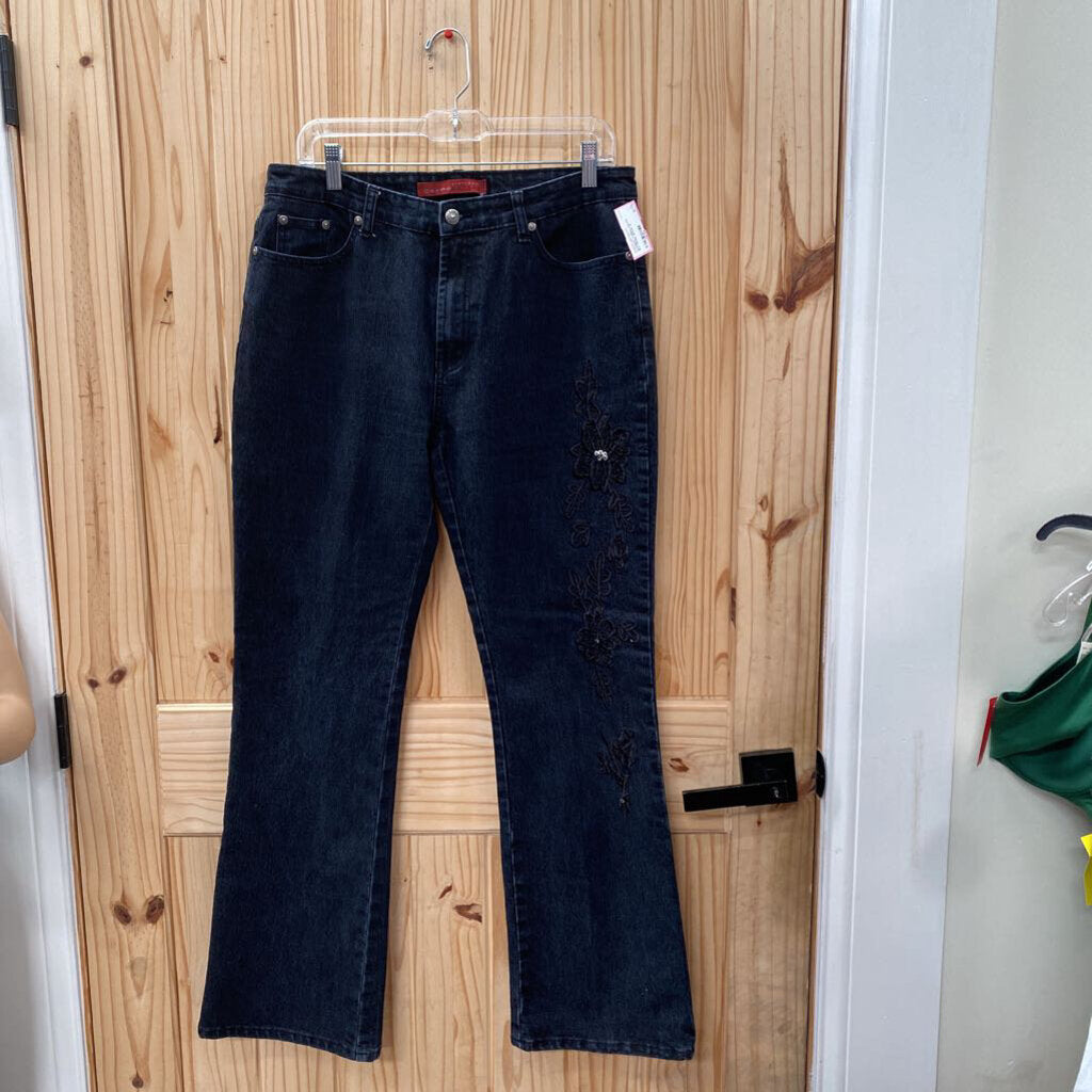 WOMENS COSMO POLITE BLK DENIM JEANS 12