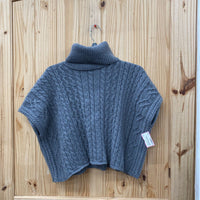 WOMENS BLUE PEPPER GREY CROPPED SWEATER L