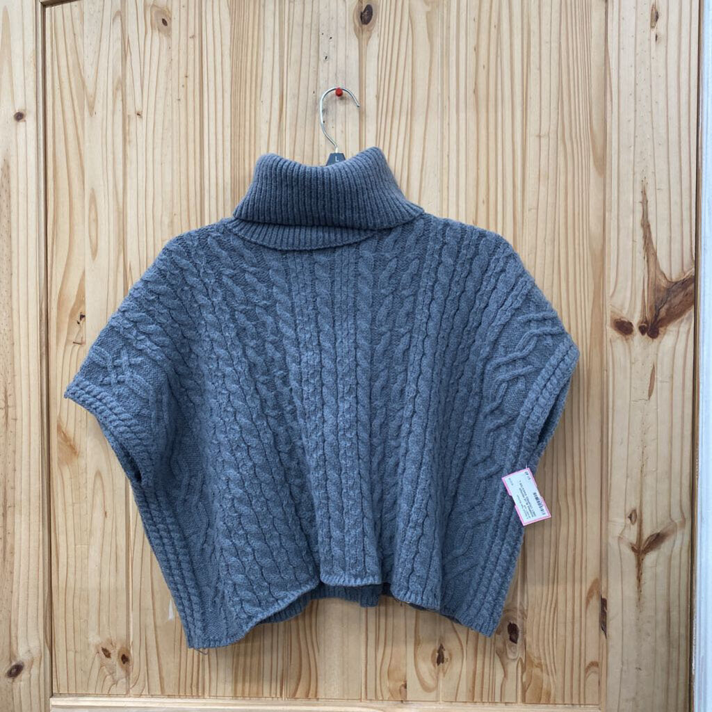 WOMENS BLUE PEPPER GREY CROPPED SWEATER L