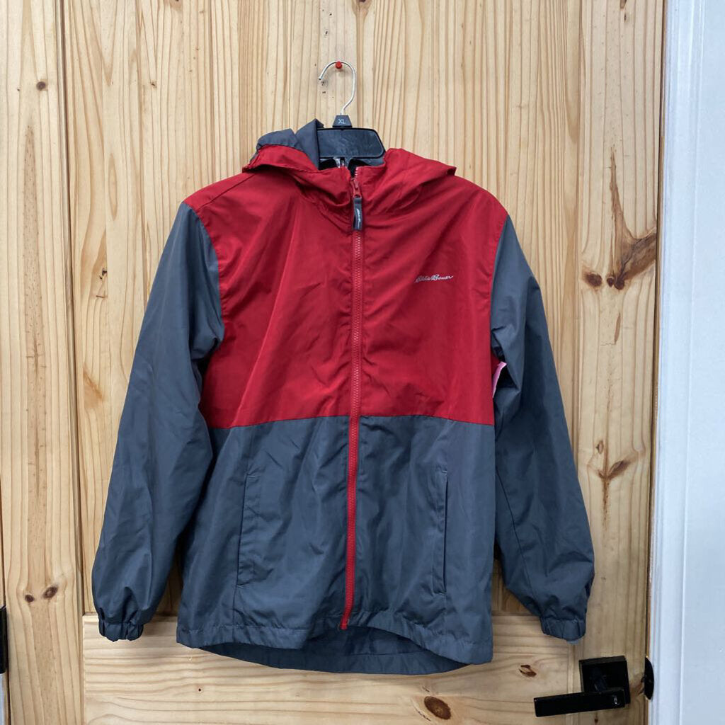 BOYS EDDIE BAUER JACKET RED/GREY L 14/16