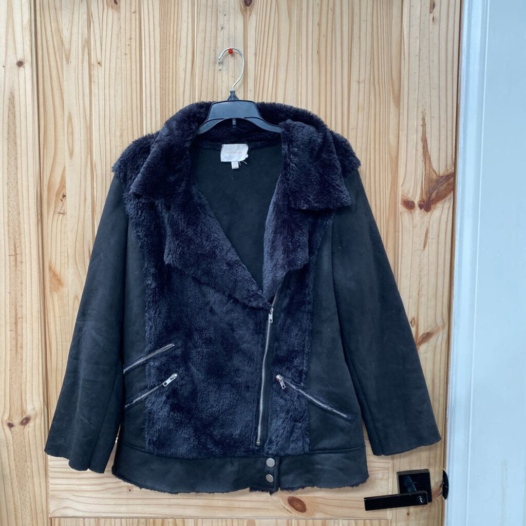 WOMENS SKIES ARE BLUE BLK VELOUR JACKET S