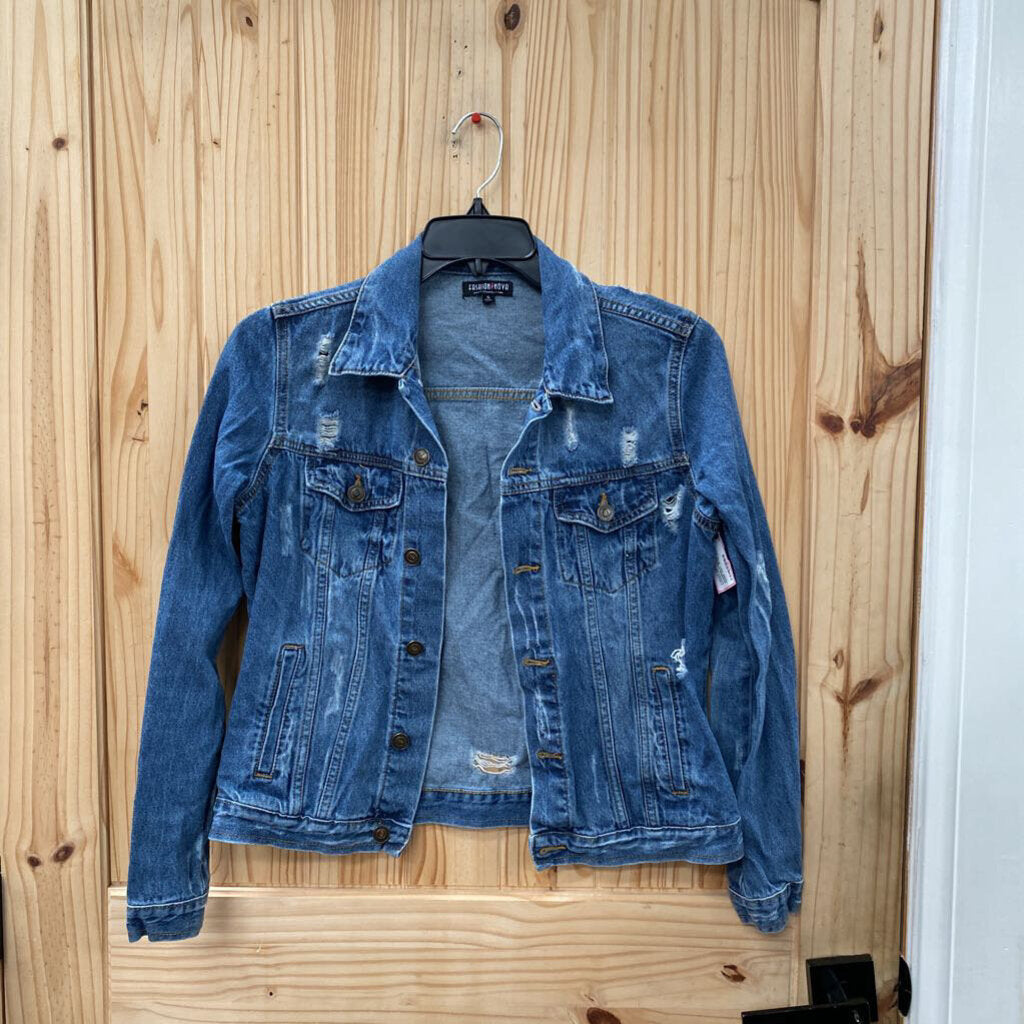 WOMENS FASHION NOVA DENIM DIST. JEAN JACKET S