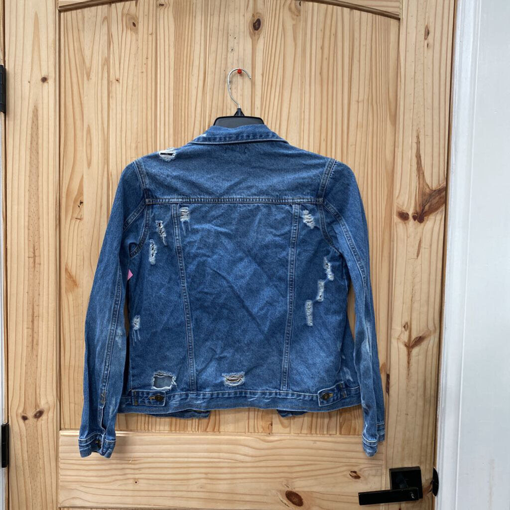 WOMENS FASHION NOVA DENIM DIST. JEAN JACKET S