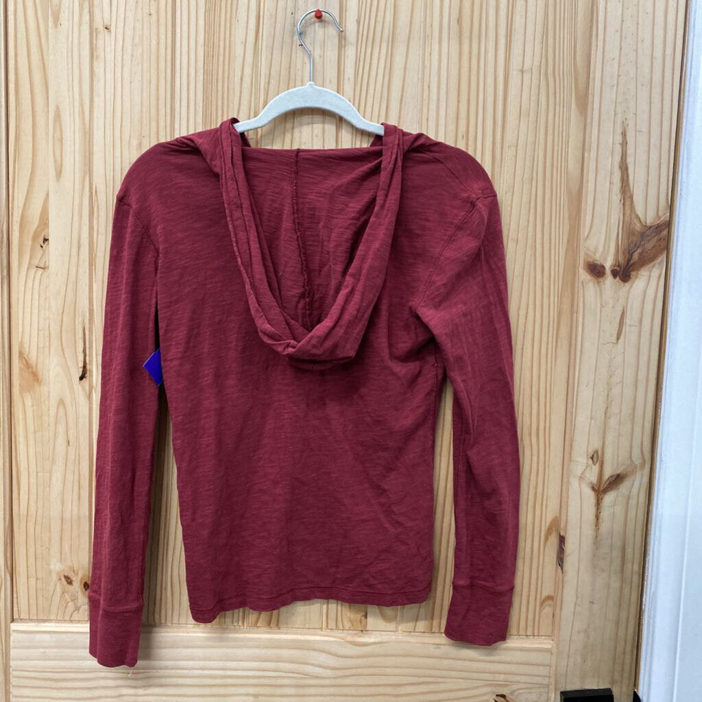 WOMENS OKALHOMA OU RED LS HOODED SHIRT M