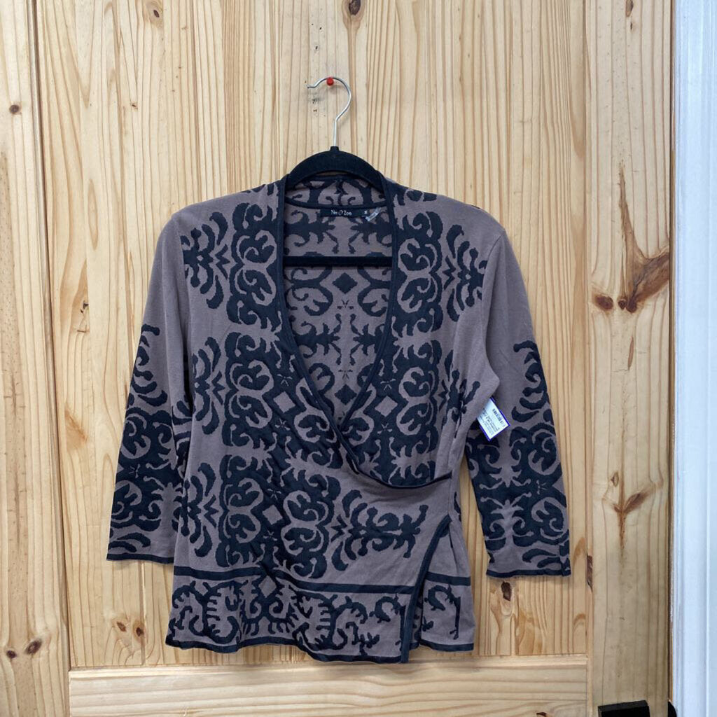 WOMENS NIE & ZOE BROWN/TAUPE CASUAL TOP M