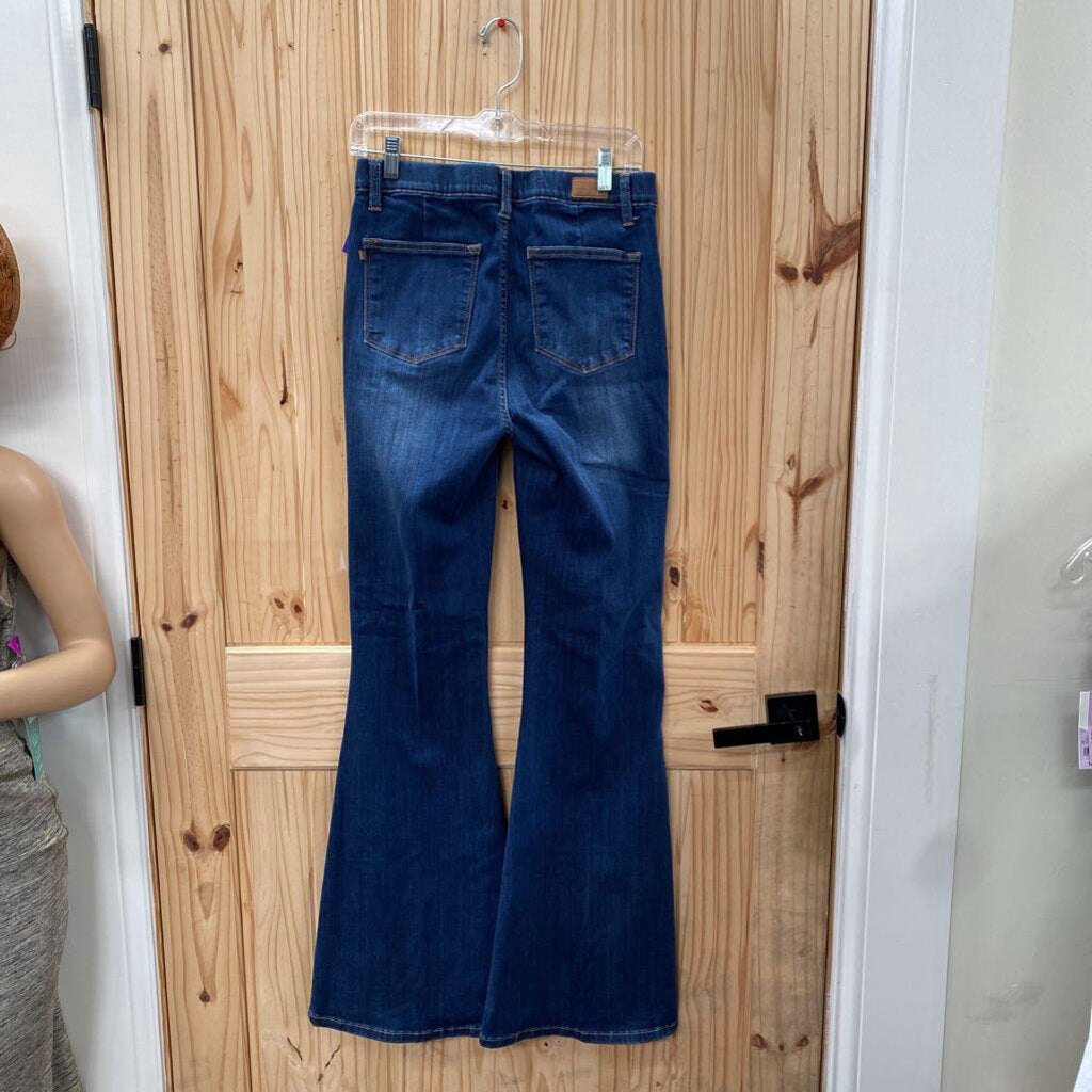 WOMENS JUDY BLUE DK DENIM BELL BOTTOM JEANS 7