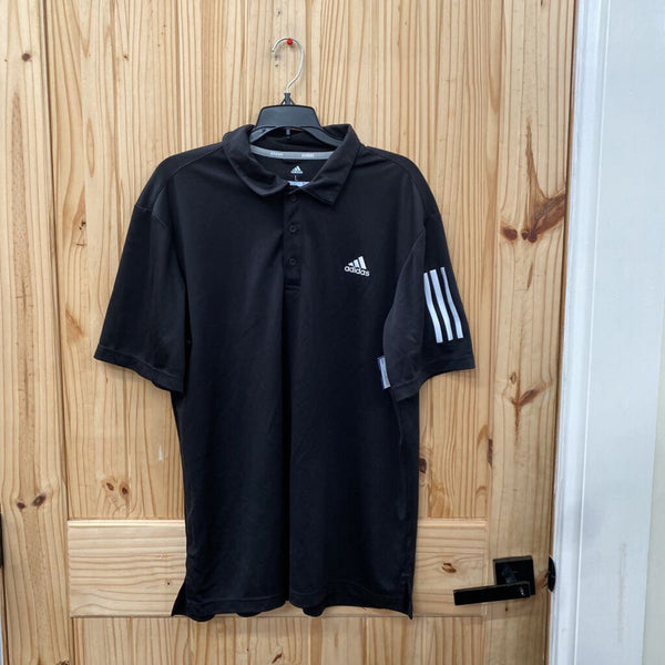 MENS ADIDAS GOLF BLK/WHITE POLO SHIRT L