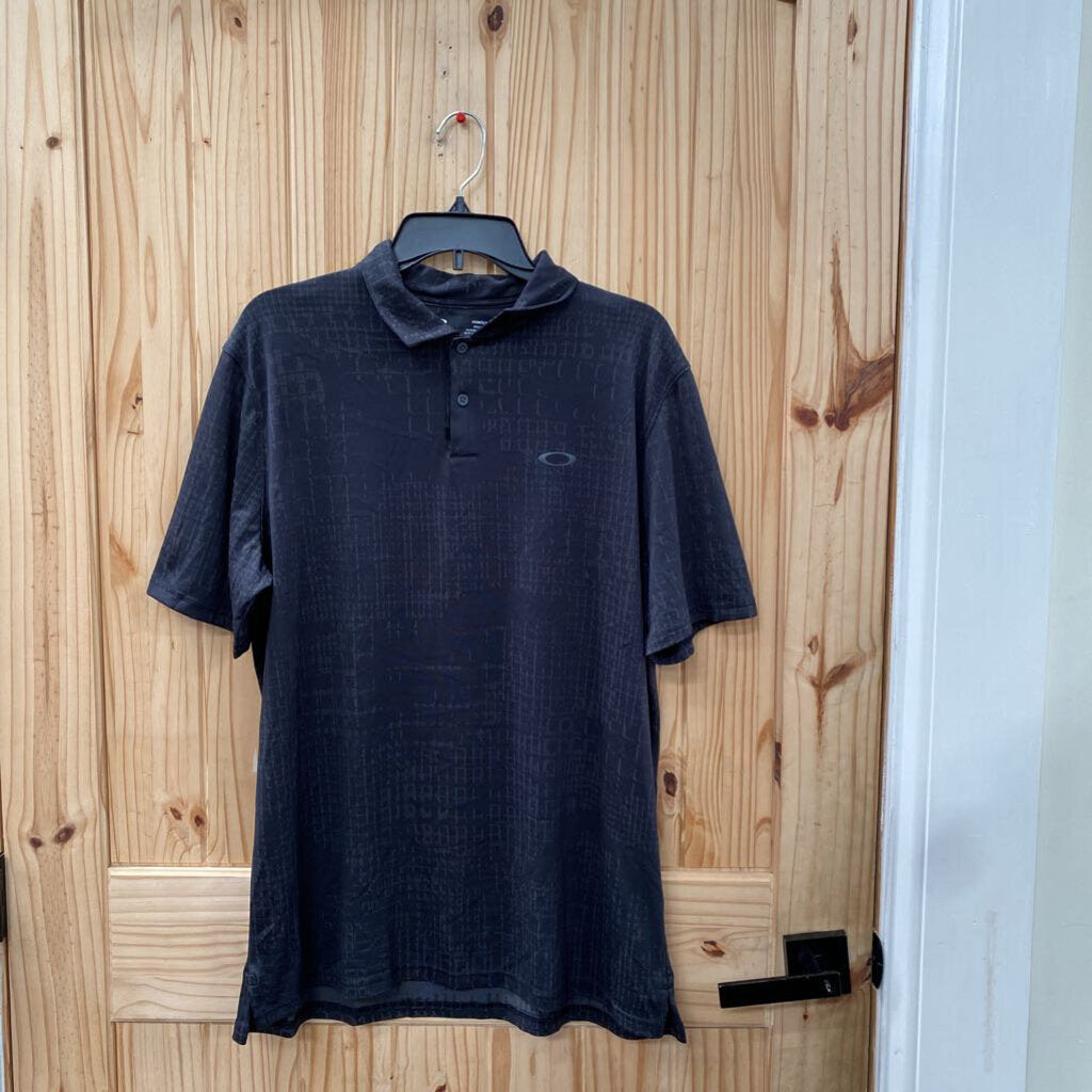 MENS OAKLEY POLO SHIRT BLK/GREY POLO SHIRT L