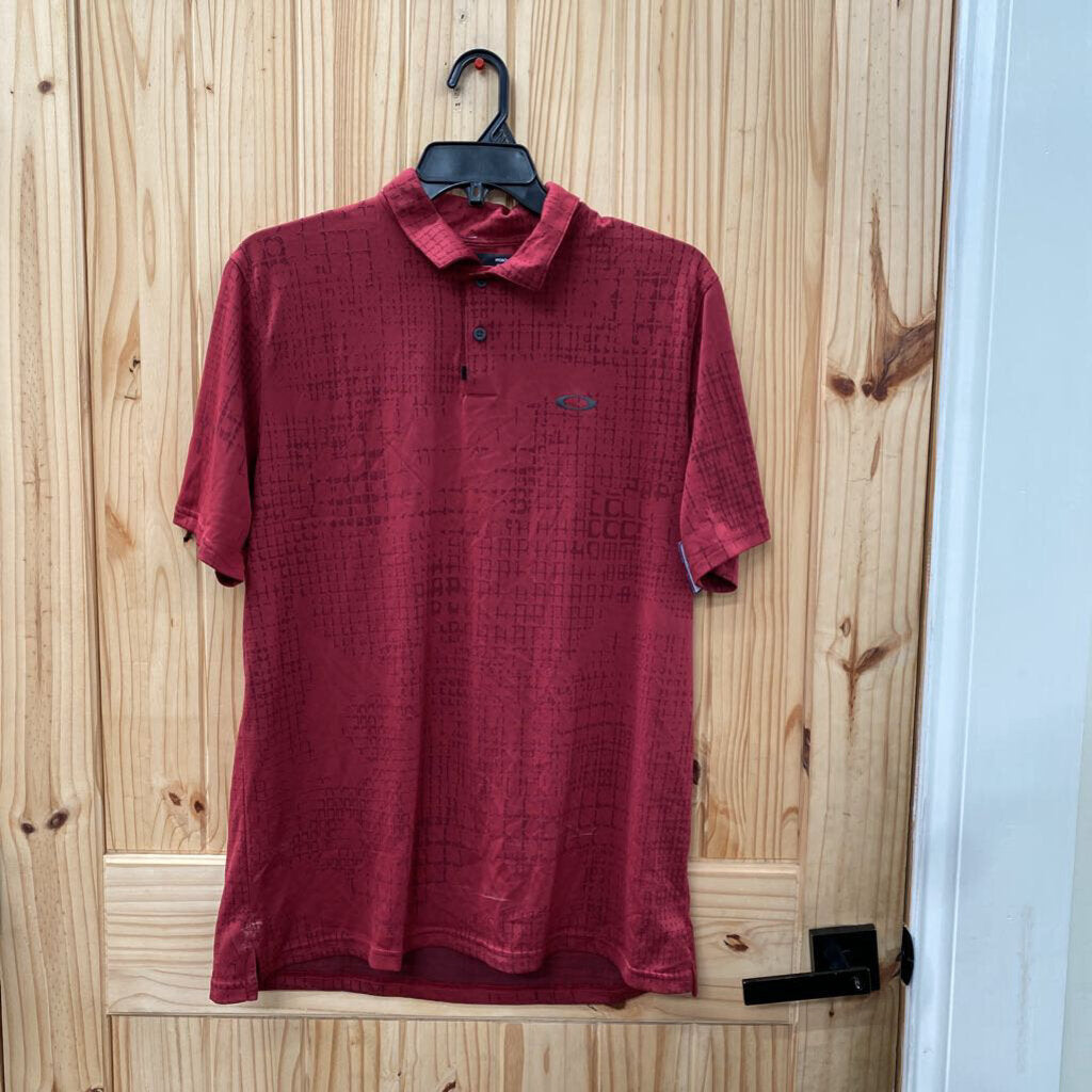 MENS OAKLEY WINE POLO SHIRT L