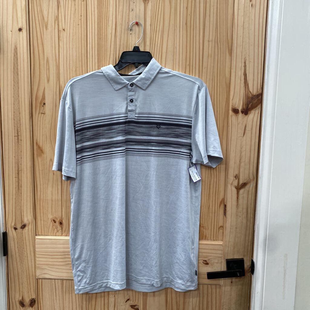 MENS VEECE POLO SHIRT LT GREY/BLK XL