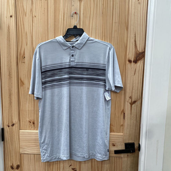 MENS VEECE POLO SHIRT LT GREY/BLK XL