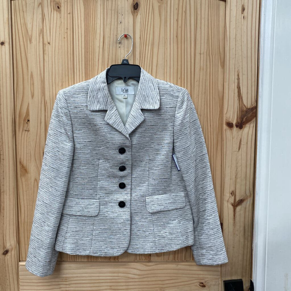 WOMENS LE SUIT CASUAL BLAZER GREY/BLK 10P