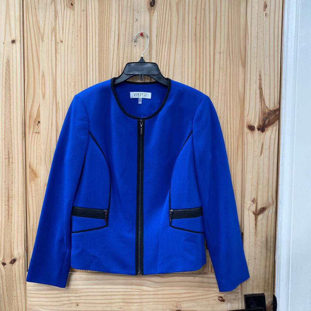 WOMENS KASPER ROYAL BLUE CASUAL BLAZER 12P