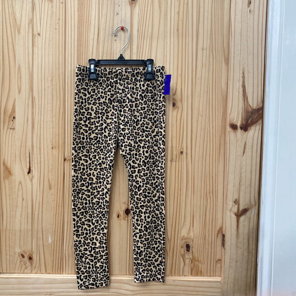 GIRLS PINK VELVET LEOPARD PANTS 6X