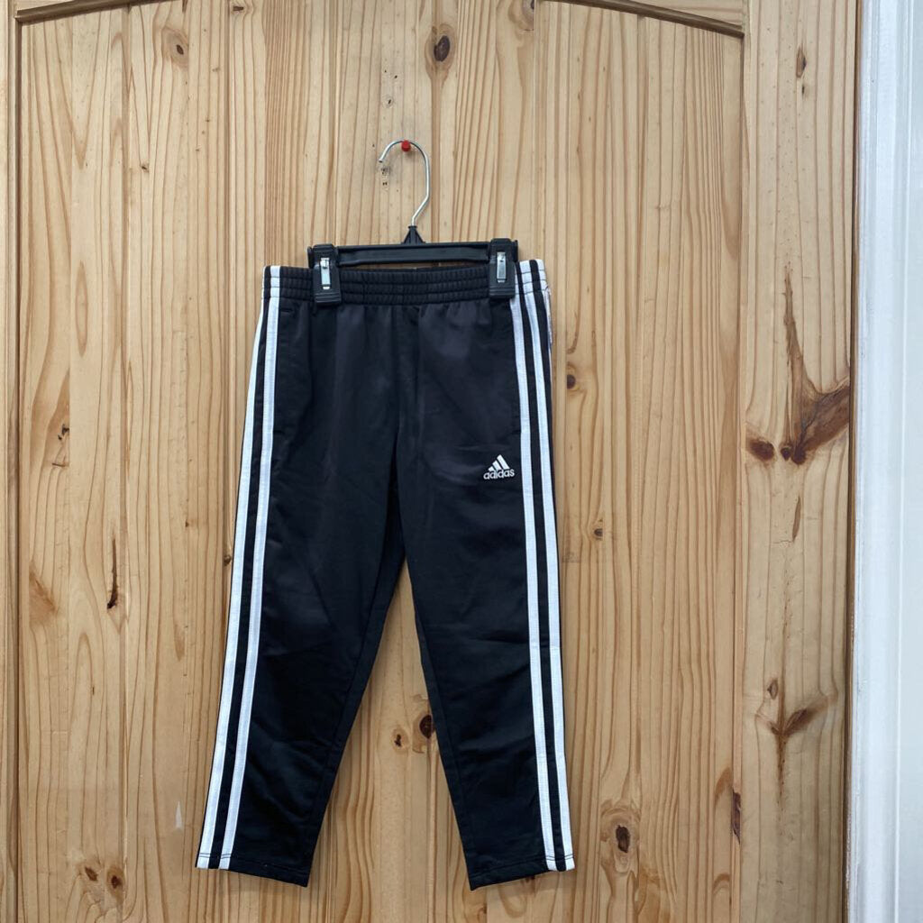 GIRLS ADIDAS PANTS BLK/WHITE 5